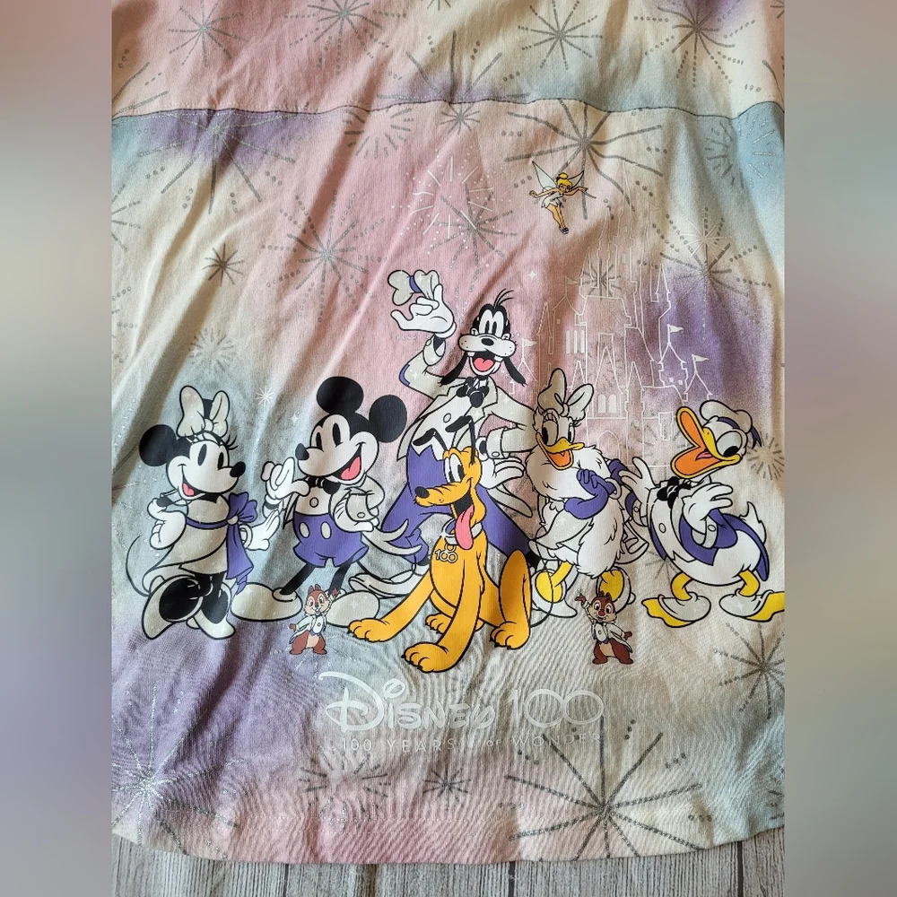 Disney Women's •Size Large• Spirit Jersey Pastel tie dye character top - Picture 3 of 10